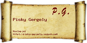 Pisky Gergely névjegykártya